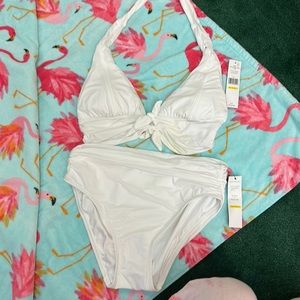 Carmen Marc Valvo women’s two piece, white bathing, suit, size medium, NWT
